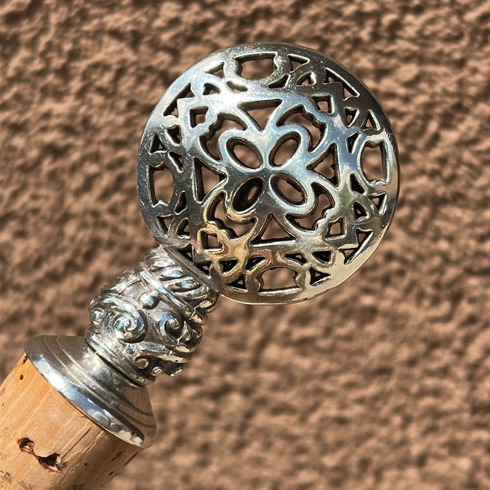 Brighton New Orleans Wine Stopper Silver Cork Bottle Stopper Heart Mark 4.5”